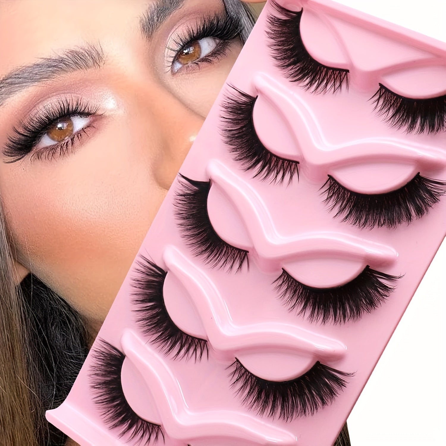 3 Packs of 15-Pair Cat Eye Lashes – Dramatic Wispy D Curl False Eyelashes, Reusable Strip Lashes for Glamorous Makeup & Holiday Gifts